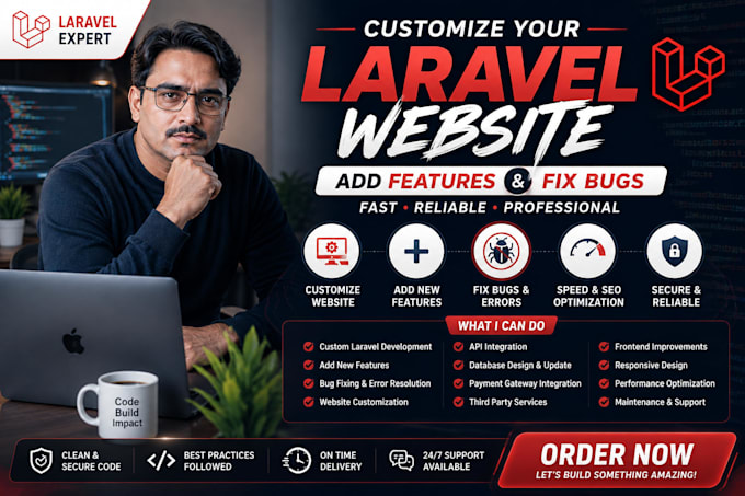 customize your laravel website, add features and fix bugs