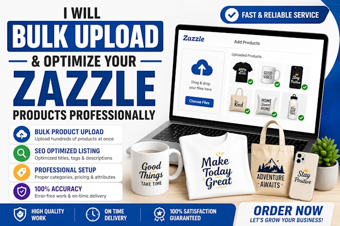 bulk upload and optimize your zazzle products professionally