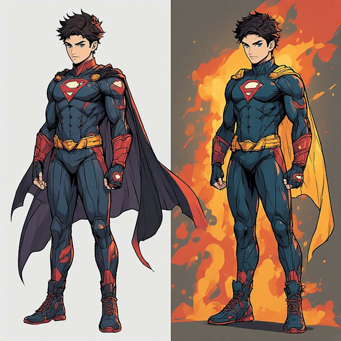 create detailed anime character art and concept design