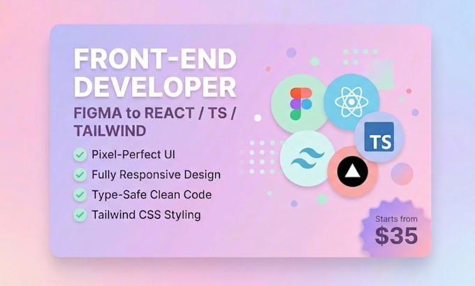 be your front end developer for react and typescript projects
