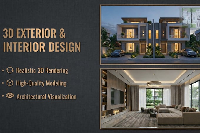 create photorealistic 3d architectural rendering for interior and exterior no ai