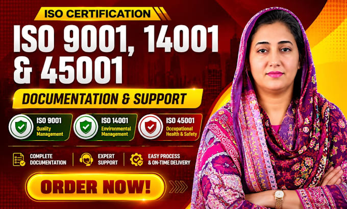 provide iso 9001, 14001 and 45001 documentation and support
