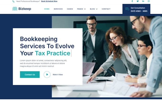 design redesign bookkeeping website accounting website tax finance CPA website