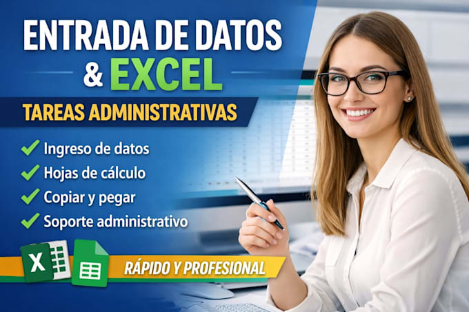 haré entrada de datos y tareas en excel profesionalmente