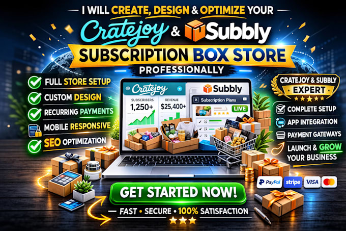 create and optimize cratejoy website design subbly subscription box store