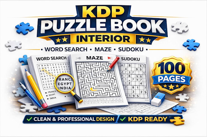 create KDP ready kids puzzle book interior