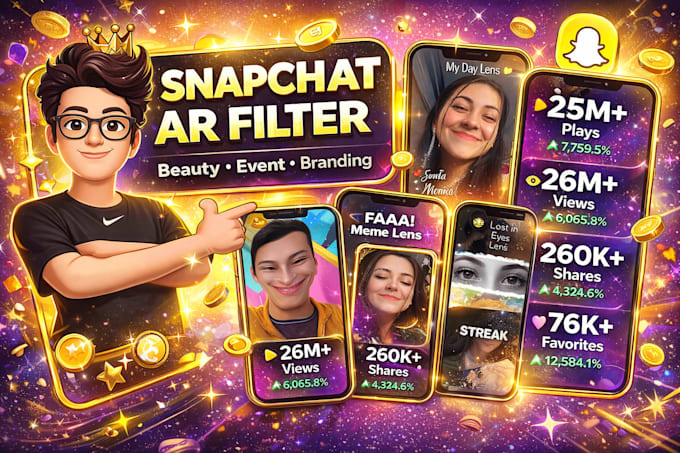 create custom snapchat beauty filter or event ar lens
