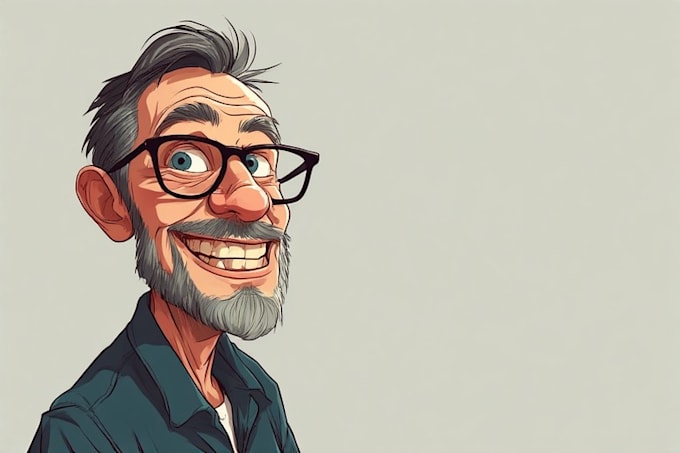 draw funny cartoon character, caricature, portrait