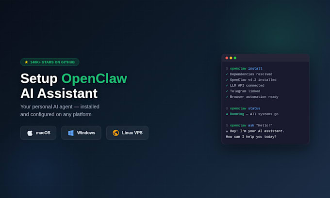 set up openclaw ai assistant on your macos, windows, or vps