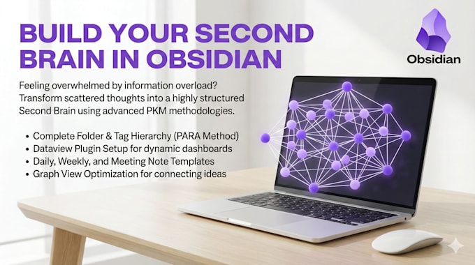 build your complete second brain and pkm system in an obsidian vault