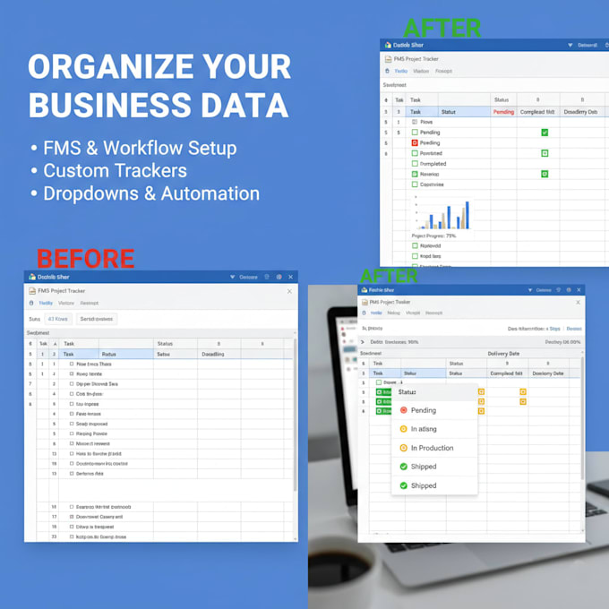 create an automated google sheets tracker and fms dashboard for business