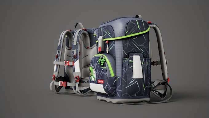 create 3d handbag, 3d backpack and 3d bag design model