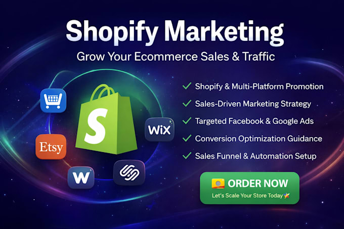 do shopify promotion ecwid etsy wix squarespace marketing to increase sales