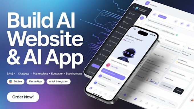 build ai website ai mobile app development web app with bubble flutterflow glide
