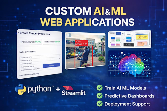 develop ai, machine learning, or python web app using streamlit or flask