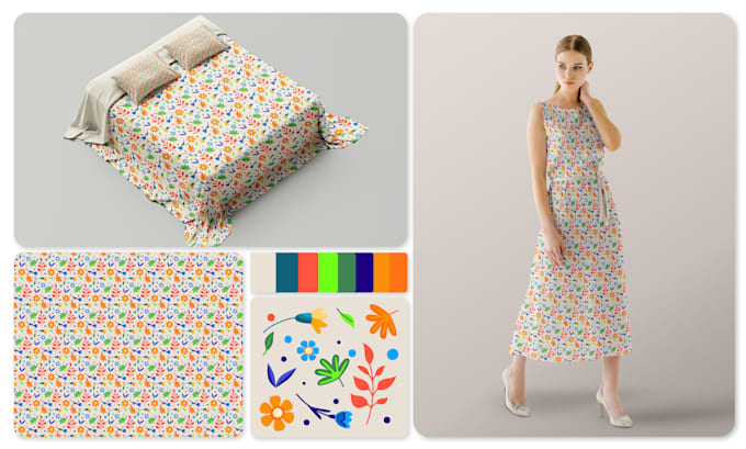 do textile print, seamless and vector pattern design