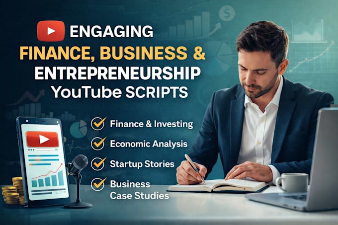 write engaging finance, business and entrepreneurship youtube scripts