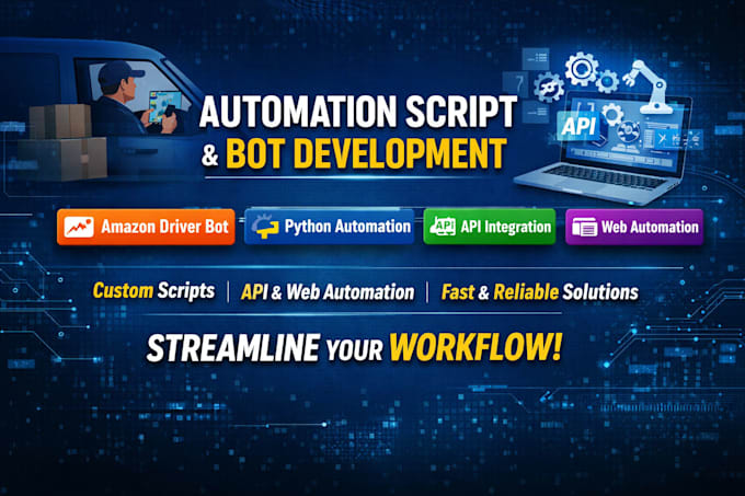 develop a custom amazon driver automation bot using python