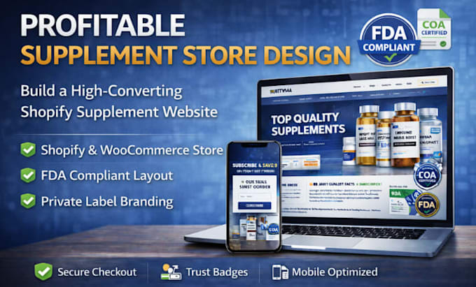 build supplement shopify store peptide website sarms website nutraceutical store