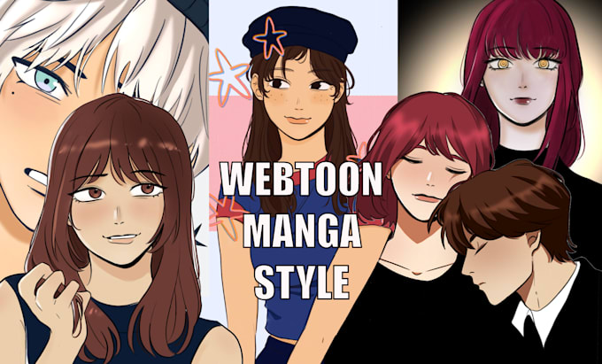 draw webtoon or manga style characters and illustrations