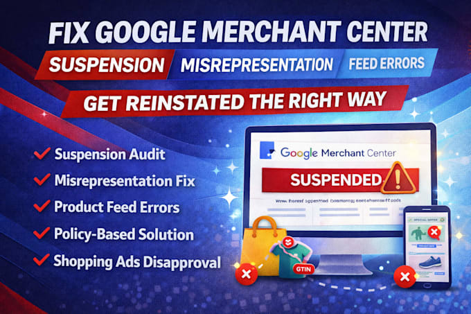 fix google merchant center suspension policy violations and feed errors