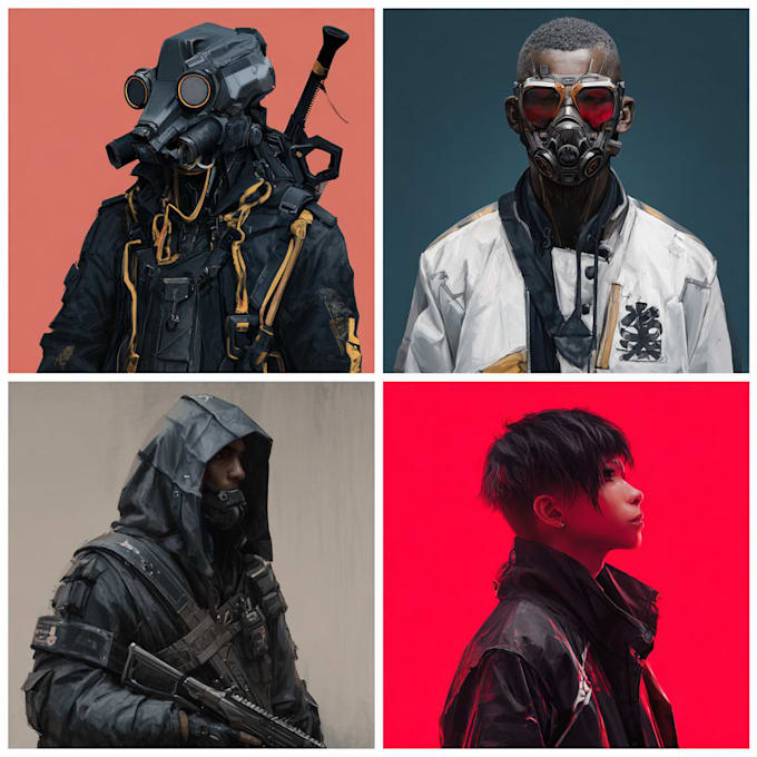 illustrate you as a cyberpunk style character