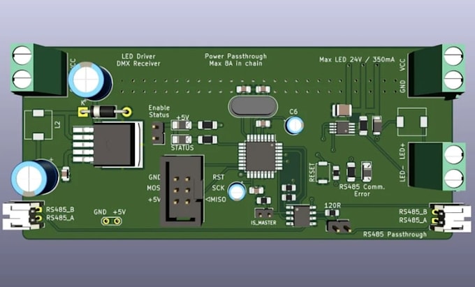 design led driver pcb, smart lighting control, dali dmx board, pcb layout