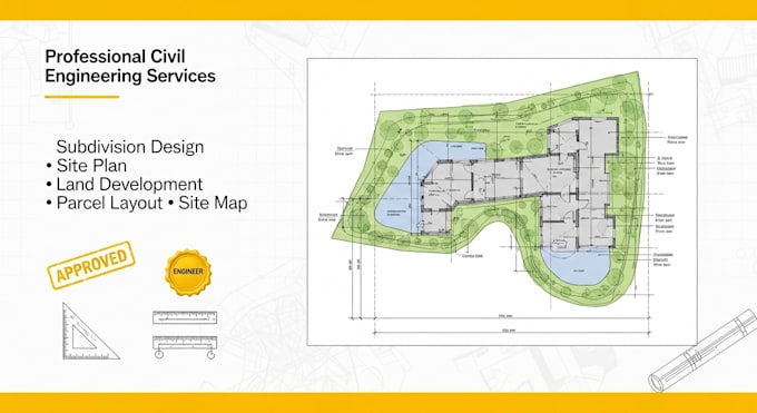 design subdivision, site plan, land development parcel layout and site map
