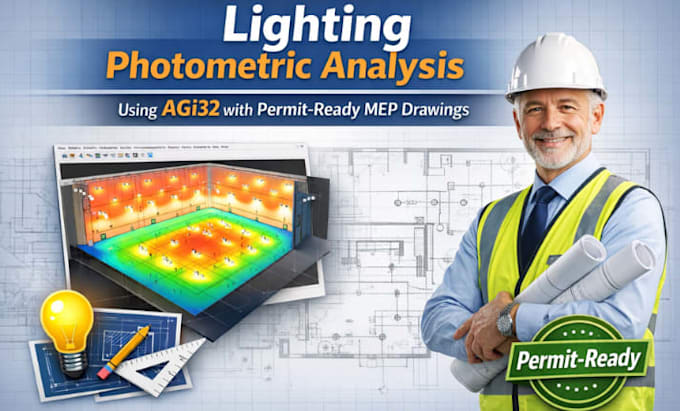 do lighting photometric analysis using agi32 with permit ready mep drawing