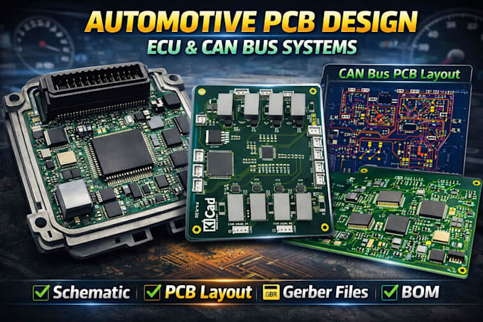 design automotive pcb and pcb layout for ecu, and can bus embedded systems