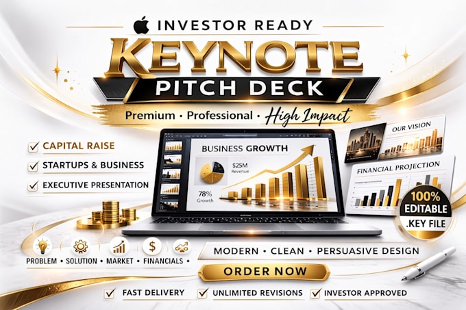 design investor ready keynote pitch deck for startups