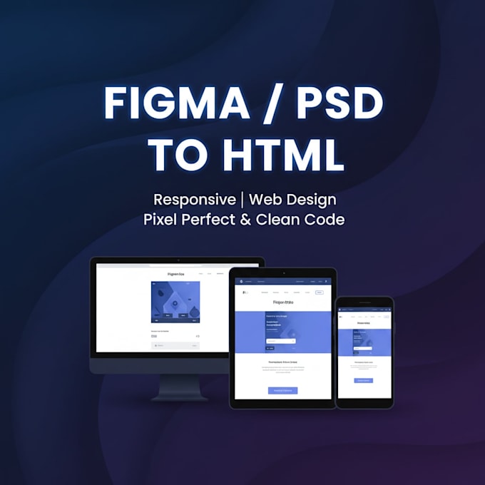 convert figma to html css, psd to html, responsive design