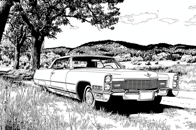 draw line art vector from your car