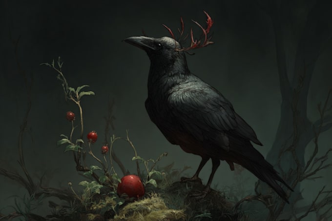 draw dark art animal illustration