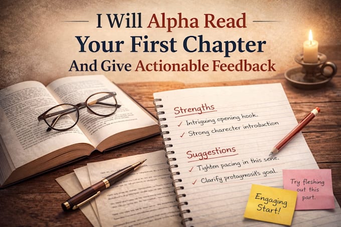 alpha read your first chapter and give actionable feedback