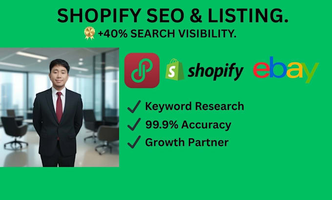 build high converting shopify store, seo product listing and research