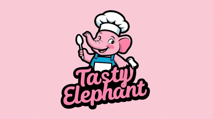 do amazing tasty elephant logo with vector design