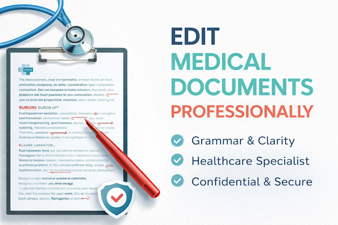 proofread and edit medical and healthcare documents professionally