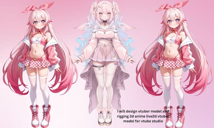 design vtuber model and rigging 2d anime live2d vtuber model for vtube studio