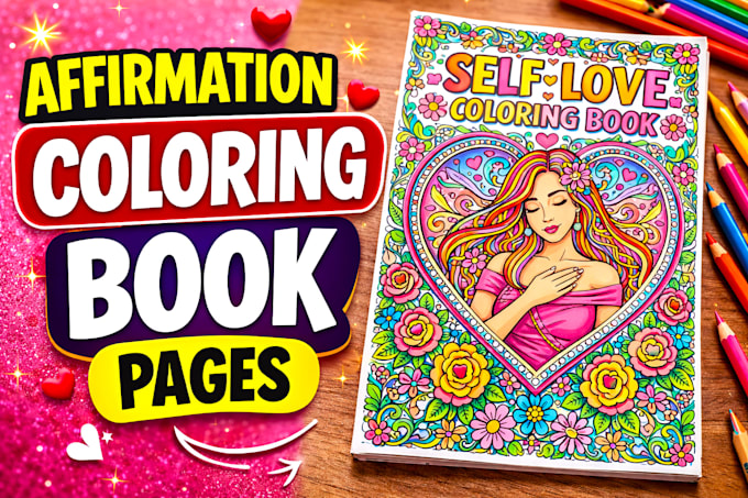 create self love affirmation coloring book pages for amazon kdp
