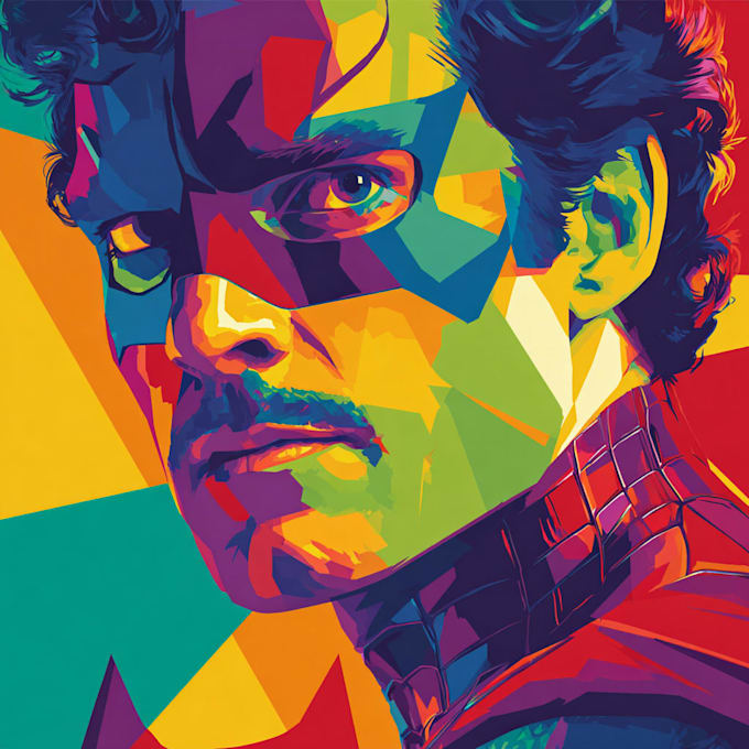 draw a superhero pop art portrait