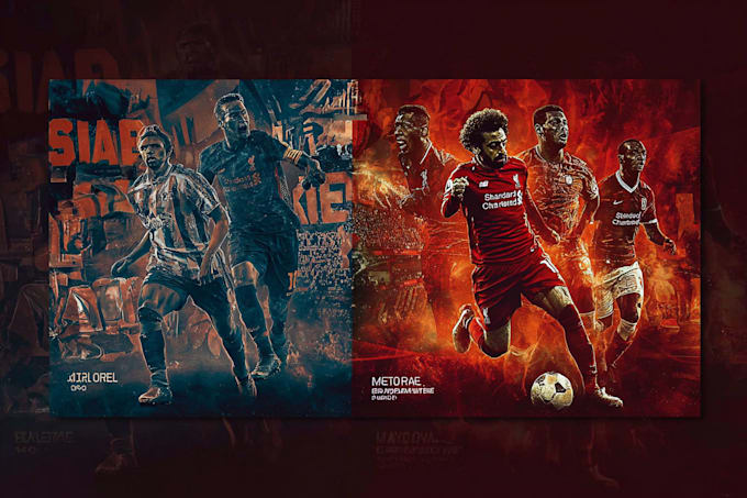 create an epic soccer or football players poster