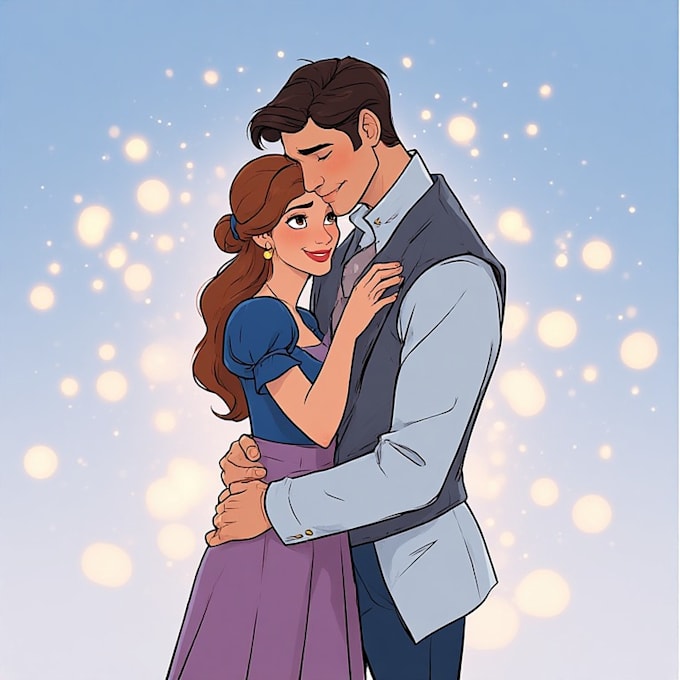 draw couple portrait illustration