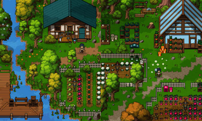 Pixel art tileset maken voor rpg game assets sprite sheet characters ...
