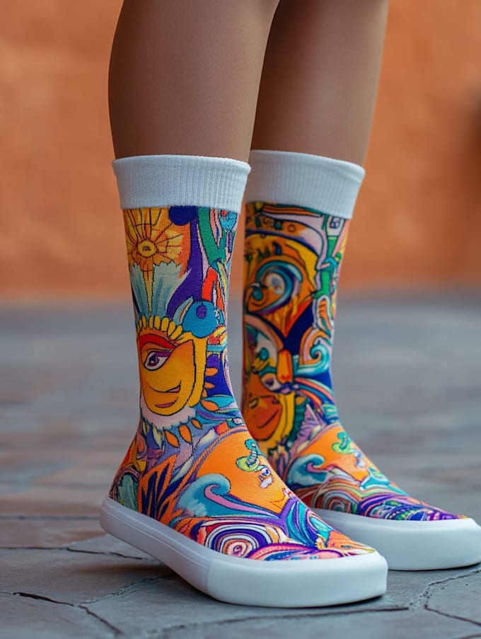draw a custom and unique socks design art for you