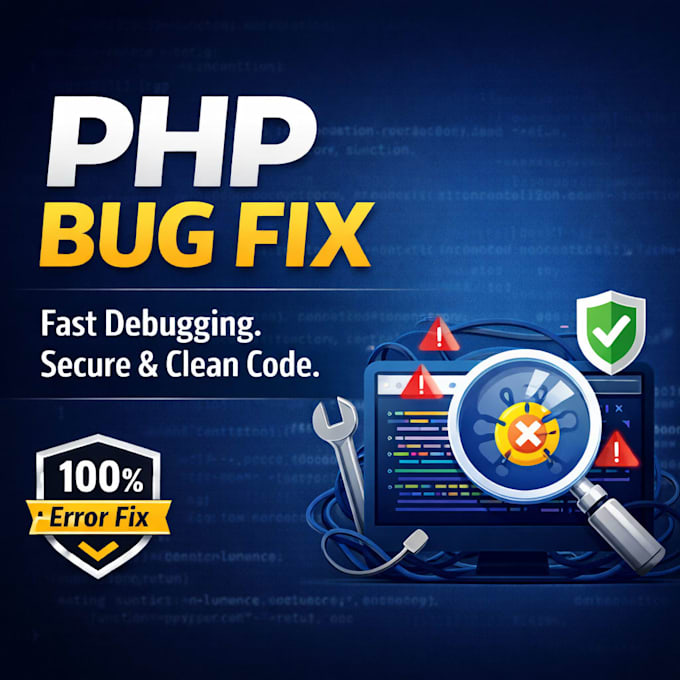 fix your PHP code and backend programming, free of errors
