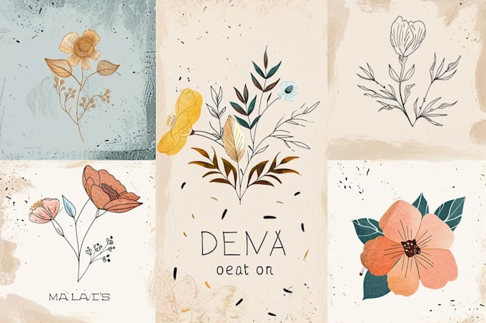 design a unique botanical boho logo