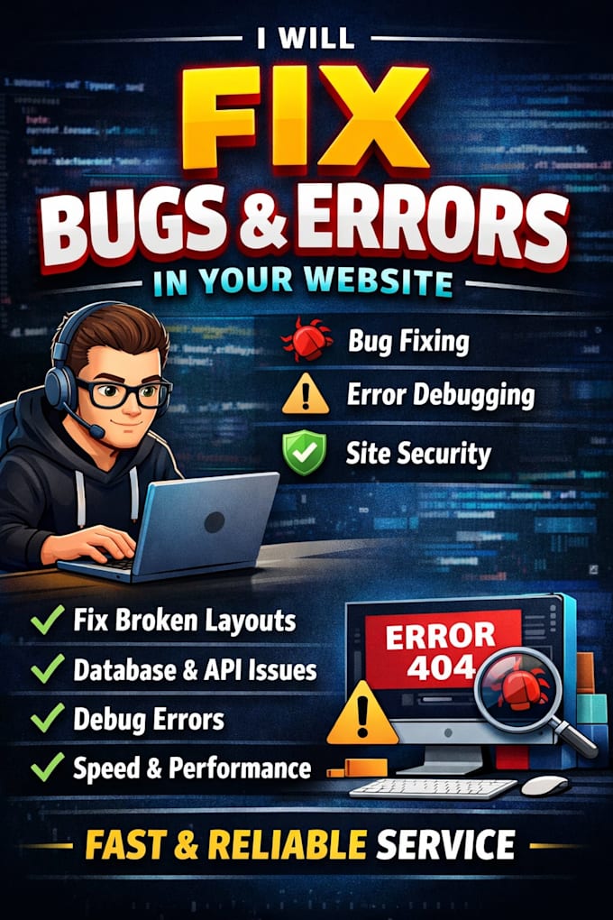 fix bugs and errors in your website or web application