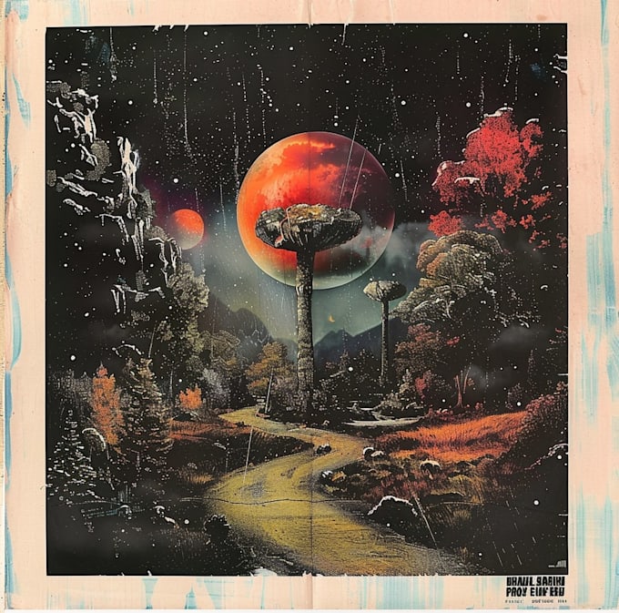 make vintage or retro album cover