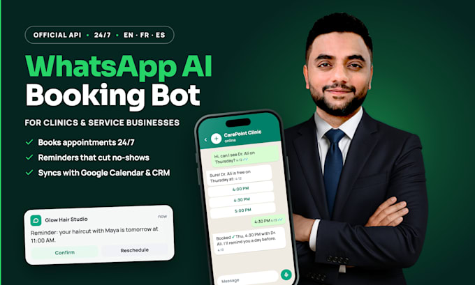 build a whatsapp ai appointment booking bot for clinics and service businesses